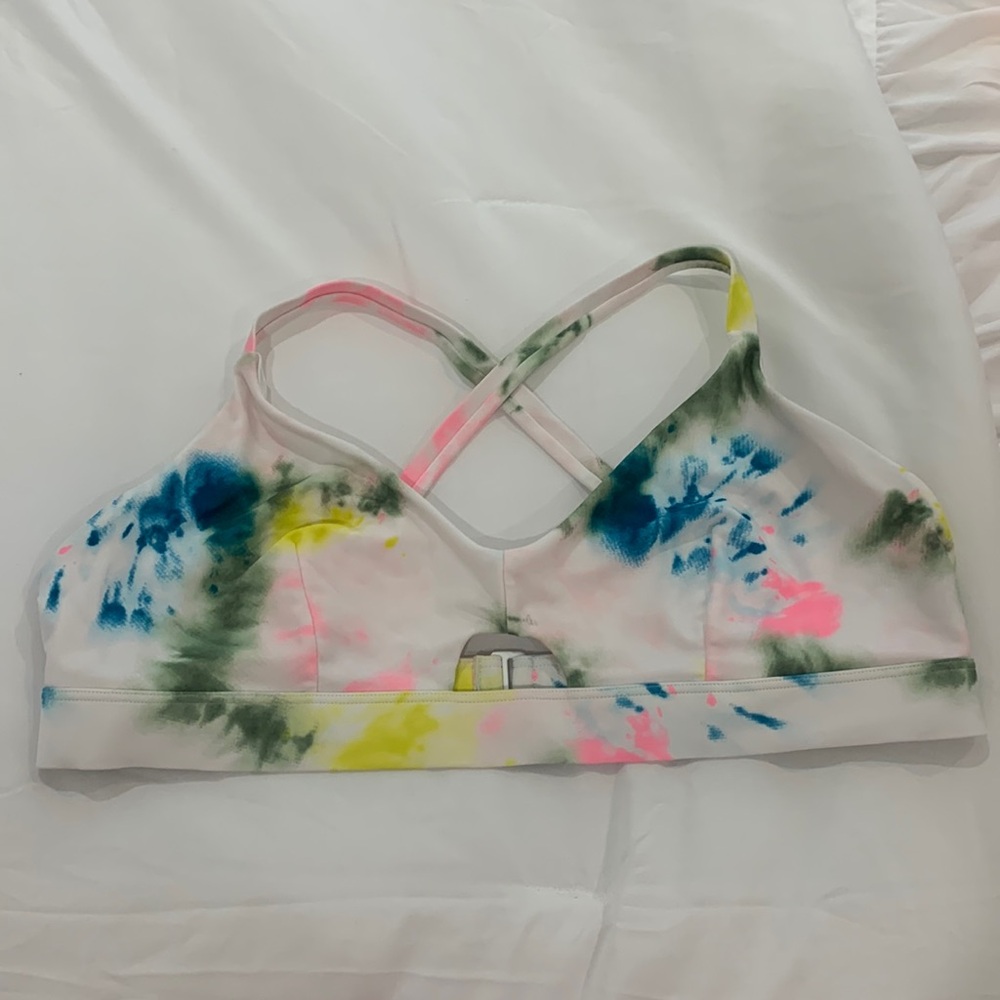 Old Navy Bright Tye Dyed Bralette Swim Top. Size XL. Like new adjustable straps.